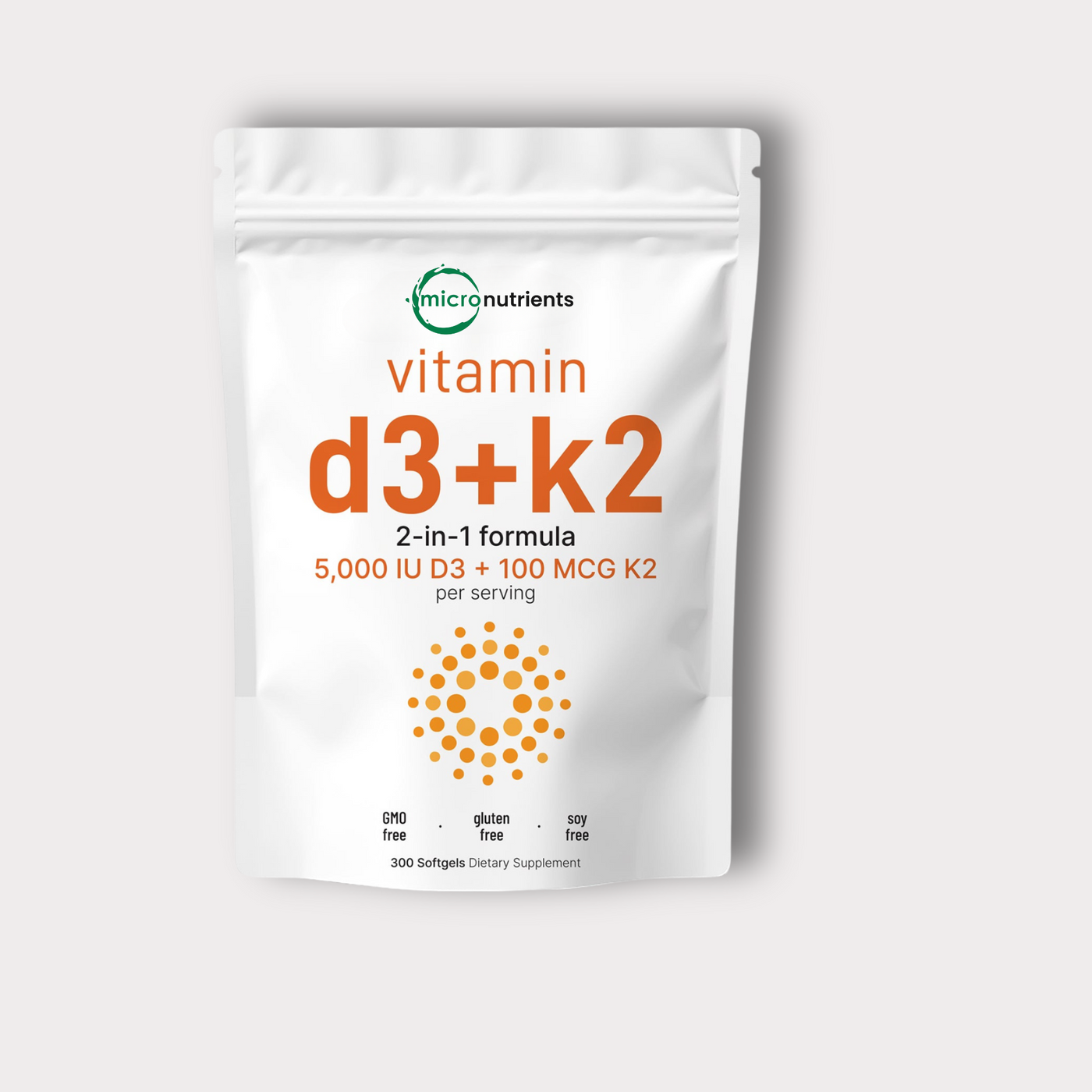 Micro Nutrients® Vitamin D3 K2 300 Softgels 5000IU
