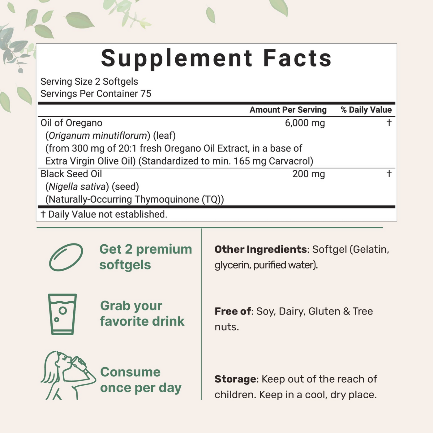 Micro Nutrients® Oil of Oregano with with Black Seed Oil