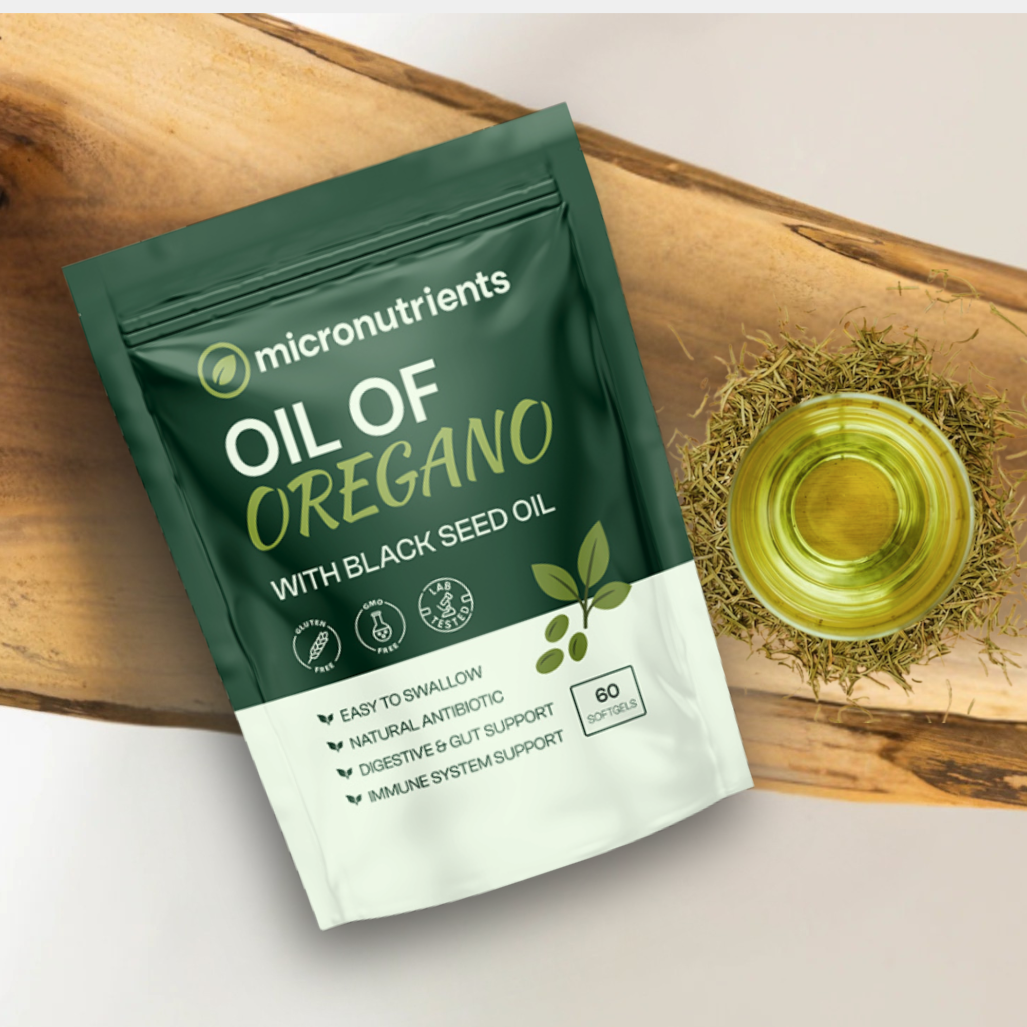 Micro Nutrients™ Oil of Oregano with Black Seed Oil Soft Gels