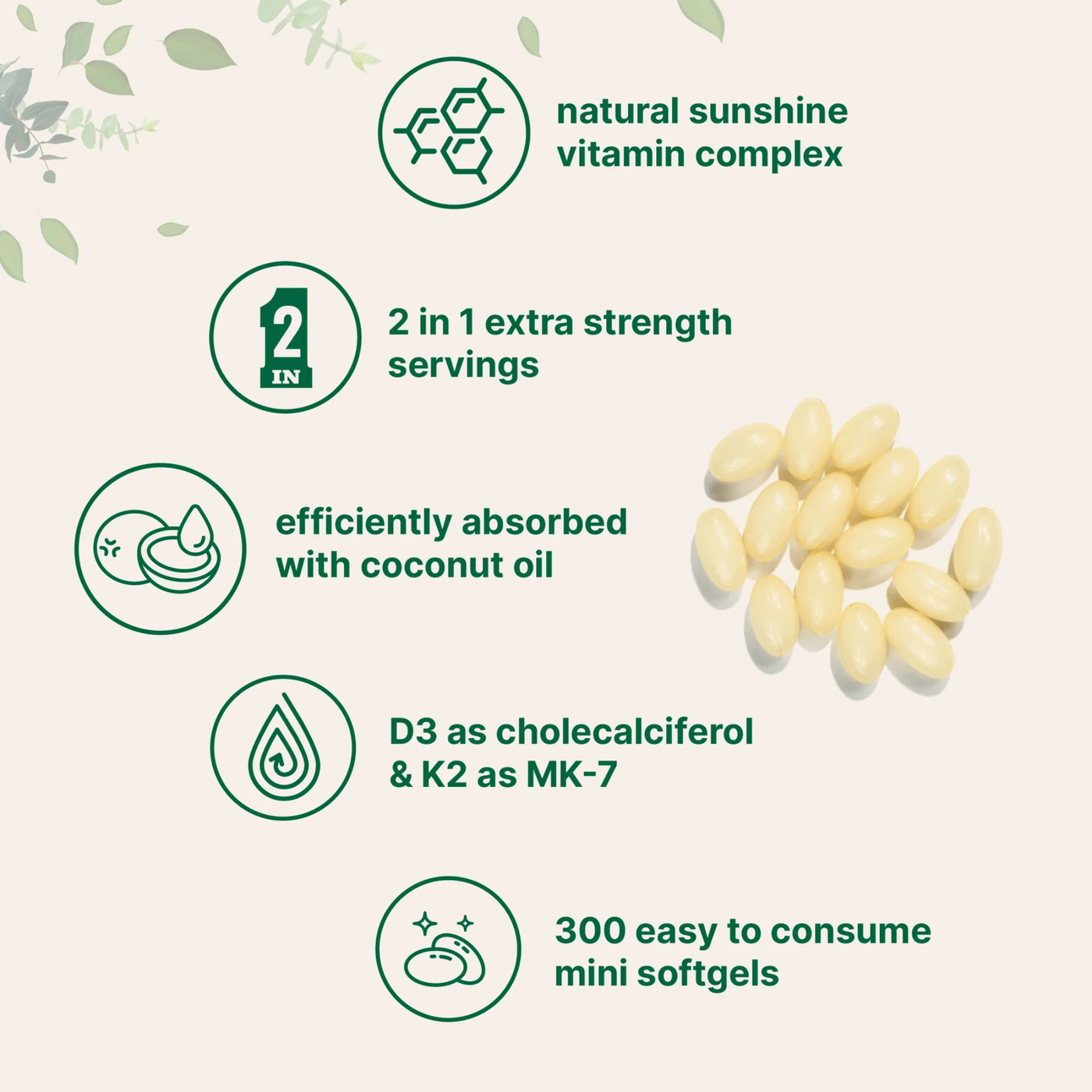 Micro Nutrients® Vitamin D3 K2 Softgels 5000IU