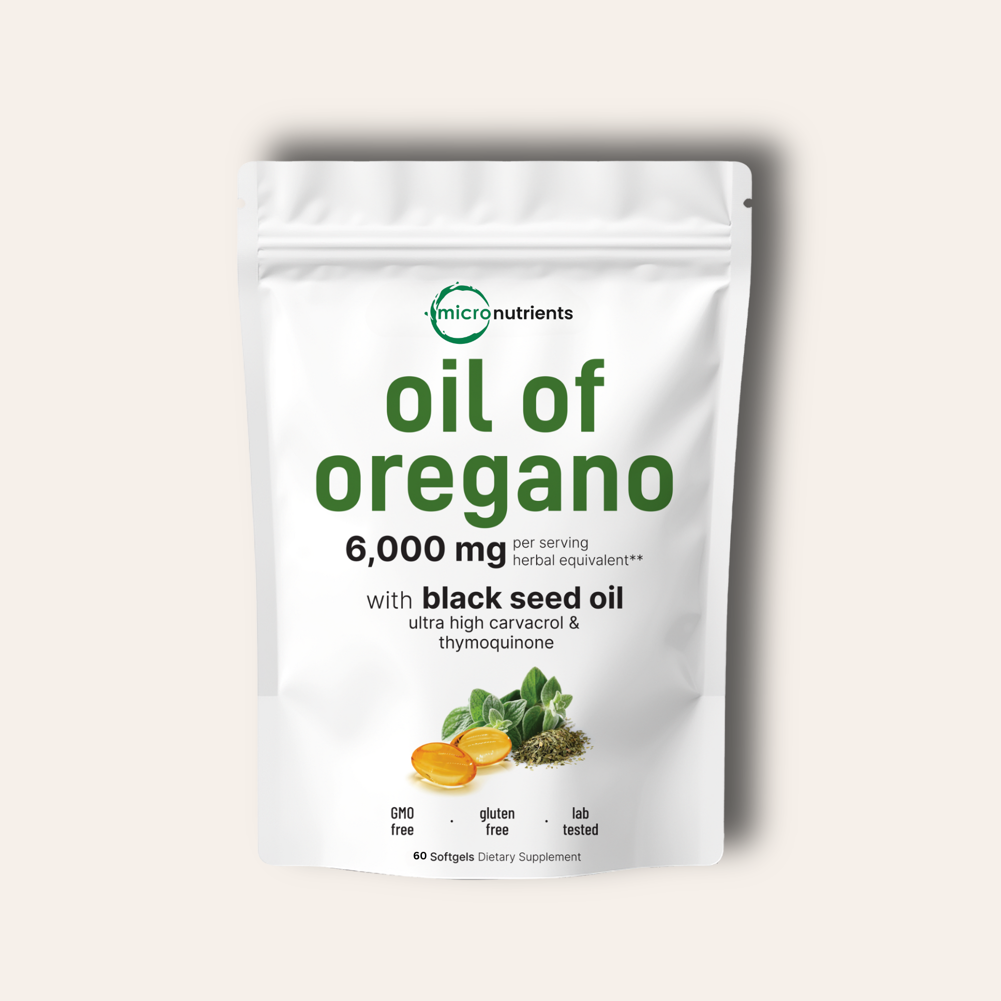 Micro Nutrients™ Oil of Oregano with Black seed Oil Soft Gels